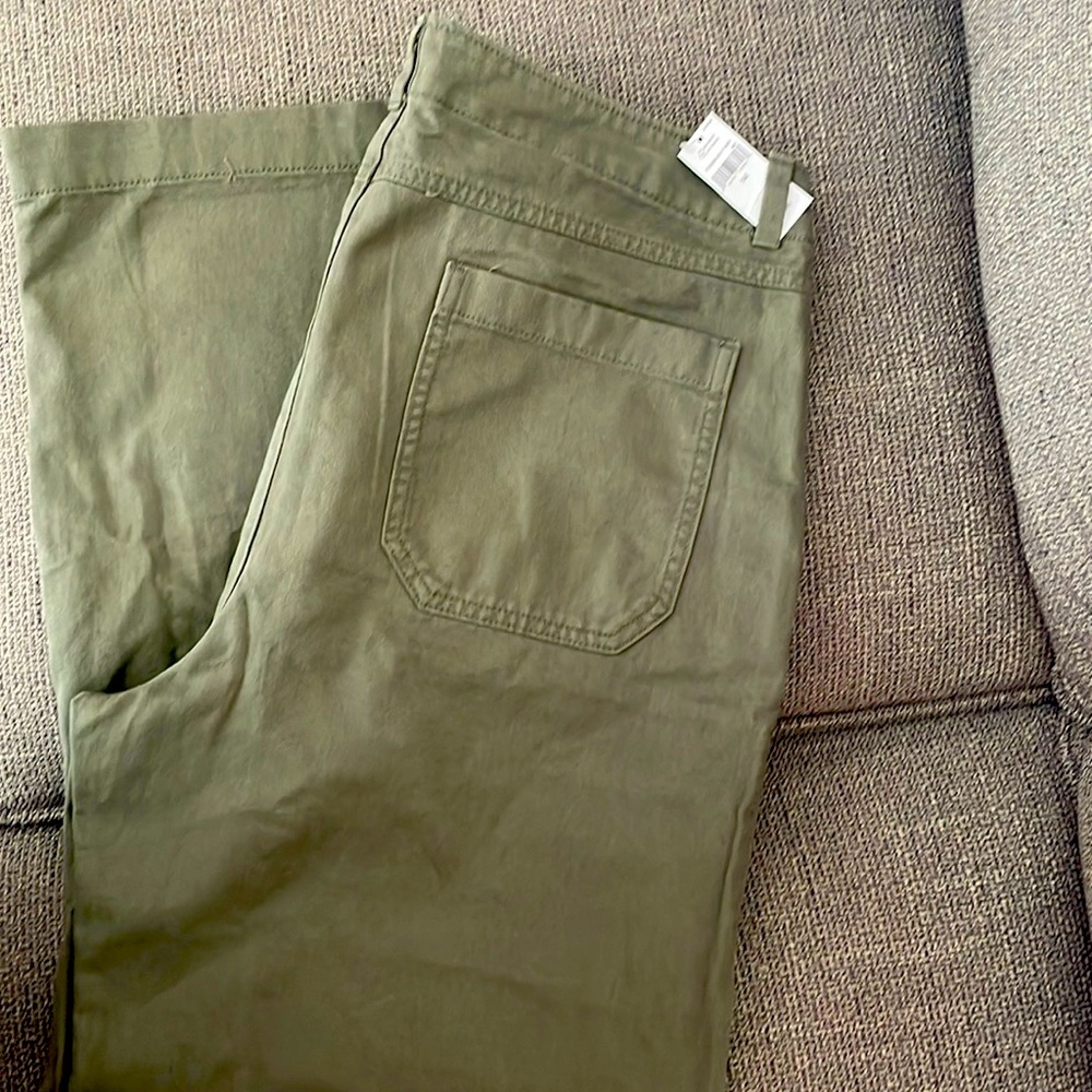 Wide leg olive green pants size 14